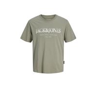 JACK & JONES Maglietta 'JJDevin Daytona' color fango / bianco Uomo JACK & JONES M