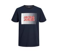 JACK & JONES Maglietta 'JJECorp' navy / rosso / offwhite Uomo JACK & JONES M navy / rosso / offwhite