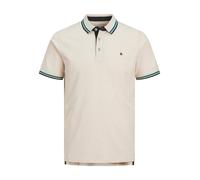 JACK & JONES Jjepaulos Polo SS Noos Maglietta, Beige - Blu, M Uomo