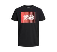 JACK & JONES Maglietta 'JJCorp' rosso / nero / bianco, Taglia XS
