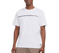 Jack & Jones - T-shirt oversize bianca con riga con logo sul petto-Bianco L