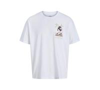 JACK & JONES Maglietta Stampata a Maniche Corte, Bianco, XL