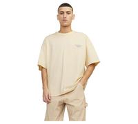 JACK & JONES Maglietta Stampata a Maniche Corte, Crema di Burro, M