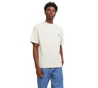 JACK & JONES Jorsantorini Back Tee SS Crew Neck SN T-Shirt, Crema di Burro, S Uomo