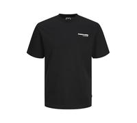 JACK & JONES Jcoaero Print Tee SS Crew Neck Noos T-Shirt, Nero, M Uomo