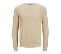 JACK & JONES Maglioncino girocollo con trama circolare a rilievo. Beige