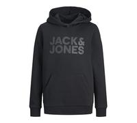 JACK & JONES Maglione con Cappuccio Basic Maglia Maglione con Tasca a Marsupio JJECORP, Colore:Nero-3, Taglia:164