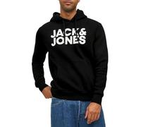 JACK & JONES Maglione con Cappuccio in Pile con Logo corporativo Herren Corp Logo Sweat Hood Classic, Manica Lunga., Colore:Nero-4, Dimensione Maglia:XXL
