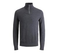 Jack & Jones Maglione da Uomo Jjeemil Knit Half Zip Noos Pullover, Melange Grigio Scuro., L