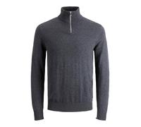 Jack & Jones Maglione da Uomo Jjeemil Knit Half Zip Noos Pullover, Melange Grigio Scuro., L