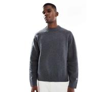 Jack & Jones - Maglione oversize girocollo grigio scuro spesso XXL