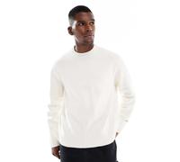 Jack & Jones - Maglione oversize girocollo pesante color panna-Bianco XL
