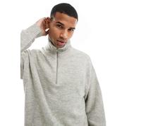 Jack & Jones - Maglione oversize nero soffice con zip corta XXL
