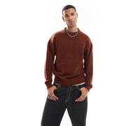 Jack & Jones - Maglione oversize soffice girocollo color ruggine-Arancione S