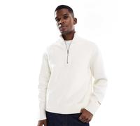 Jack & Jones - Maglione oversize spesso color crema con zip a 1/4-Bianco XL