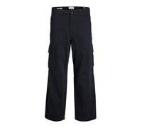JACK & JONES Male Cargo Pantaloni Wide Leg Fit Pantaloni Cargo, Nero, 36W x 32L