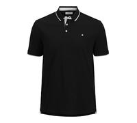 JACK & JONES Male Plus Size Einfarbig Poloshirt Jjepaulos Polo SS Noos Pls, Nero, 6XL Uomo