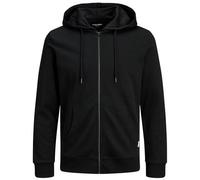 Jack & Jones Essentials - Felpa con cappuccio nera e zip lunga-Nero L