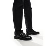 Jack & Jones - Mocassini college neri con suola spessa-Nero 42