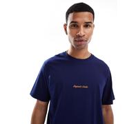 Jack & Jones - Original Studio - T-shirt oversize blu navy e oro L