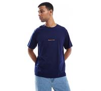 Jack & Jones - Original Studio - T-shirt oversize blu navy e oro XS