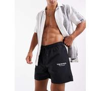 JACK & JONES Pantaloncini da bagno 'JPSTNaxos' nero / offwhite, Taglia L