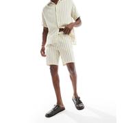 Jack & Jones - Pantaloncini testurizzati a righe bianco e verde in coordinato M