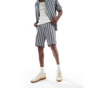 Jack & Jones - Pantaloncini testurizzati a righe blu navy in coordinato M