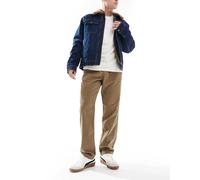 Jack & Jones - Pantaloni ampi con coulisse in tessuto a coste color cuoio-Marrone S