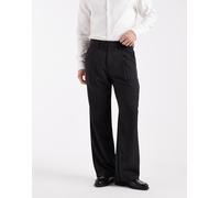 Jack & Jones - Pantaloni ampi eleganti a pieghe neri-Nero W36 L32