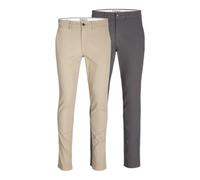 JACK & JONES Jpstmarco Jjdave 2pk MP Pantaloni Chino, Crockery, 32W x 32L (Pacco da 2) Uomo