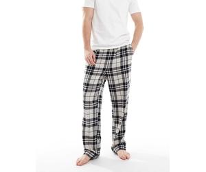 Jack & Jones - Pantaloni da casa bianchi e neri a quadri-Bianco 2XL