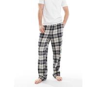 Jack & Jones - Pantaloni da casa bianchi e neri a quadri-Bianco XL