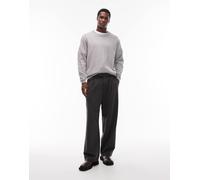 Jack & Jones - Pantaloni eleganti grigio scuro con pieghe sul davanti W30 L32