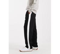 Jack & Jones - Pantaloni felpati larghi neri con righe laterali-Nero M