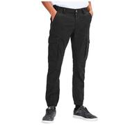 Jack & Jones Intelligence - Pantaloni cargo neri con fondo elasticizzato-Nero W28 L30