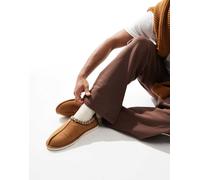 Jack & Jones - Pantofole stile sabot color cuoio in camoscio sintetico-Marrone 42-43