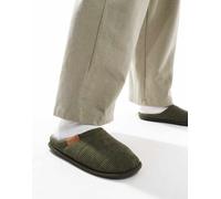 Jack & Jones - Pantofole verdi in velluto a coste-Verde 40