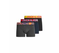 JACK & JONES Jaccrazy Solid Trunks 3 Pack Noos Boxer, Nero (Navy Blazer/Black), XX-Large Uomo