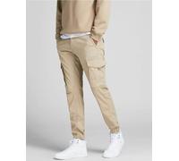 Jack & jones - Paul - Pantaloni cargo affusolati in jersey crema-Bianco W38 L32