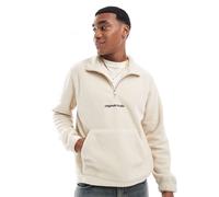 Jack & Jones - Pile color avena con zip corta e logo Originals-Neutro S