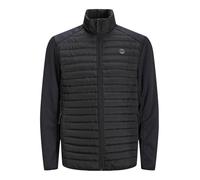 Jack&Jones - Giacca Trapuntata da Uomo JJEMULTI Collar Noos, Nero/Dettaglio: Set in Maniche, XL, Nero/Dettaglio: Maniche a Costine, XL