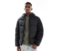 Jack & Jones - Piumino nero lucido con cappuccio M