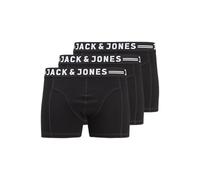 JACK&JONES PLUS Jacsense Trunks, Confezione da 3 Boxer Shorts, Nero/Dettaglio: Nero e Nero, 7XL (Pacco da 3) Uomo