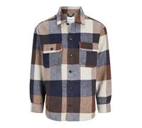 JACK&JONES PLUS Jjebradley Ollie Overshirt LS Noos Pls Giacca da Camicia, Navy Blazer/Checks: a Quadri, XXXXXXL Uomo