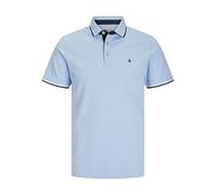 JACK&JONES PLUS Jack & Jones Male Plus Size Einfarbig Poloshirt Polo, Blu Chambray, 4XL Uomo