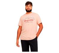 JACK&JONES PLUS Jjelogo Tee SS O-Neck 2 col Aw24 S Pls T-Shirt, Peach Parfait, 6XL Uomo