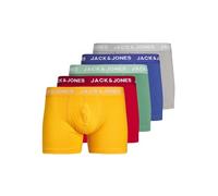 JACK&JONES PLUS JACLARRY Solid Trunks 5 Pack Pls, Rosso Tango/Confezione: True Blue - Gold Fusion - Bottle Green - Chiseled Stone, XXXXXL