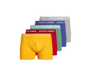 JACK&JONES PLUS JACLARRY Solid Trunks 5 Pack Pls, Rosso Tango/Confezione: True Blue - Gold Fusion - Bottle Green - Chiseled Stone, XXXXXL