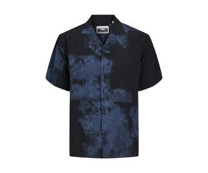 JACK&JONES PLUS JCOJEFF - Maglietta Rotary AOP Resort SS Pls, Nero, XXXXXL